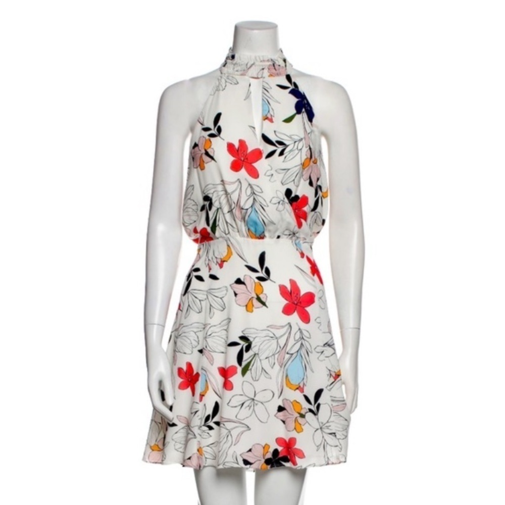 Parker Patterned Halter Mock Neck Patterned Dress… - image 1